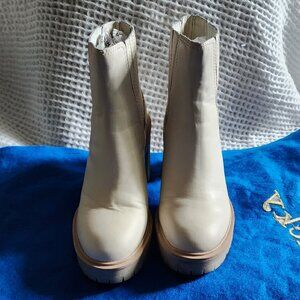 Dolce Vita Womens Caster Booties Sandstone Canvas Boots Shoes Size 7 WaterproofI